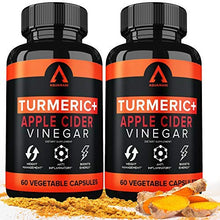 Load image into Gallery viewer, Turmeric Curcumin Capsules Bioperine 1650mg Supplements with Apple Cider Vinegar Black Pepper Ginger Extract, Tumeric Organic Powder Pills, Premium Joint &amp; Healthy Inflammatory Support (2-Pack)
