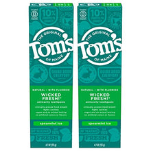 Load image into Gallery viewer, Tom's of Maine Natural Wicked Fresh! Fluoride Toothpaste, Spearmint, 4.7 oz. 2-Pack (Packaging May Vary)

