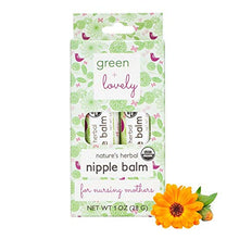Load image into Gallery viewer, Nature's Herbal Nipple Balm, Calming Nursing Ointment, Breastfeeding Cream, Certified Organic. Easy Application, 2 x 0.5 oz Sticks. Silky &amp; Calendula Infused.
