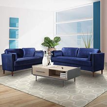 Load image into Gallery viewer, LinkRomat 2 Pieces 2 Pcs Morden Style Living Room Set Loveseat Couch Home Furniture Sofas, Blue
