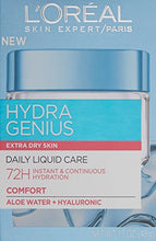 Load image into Gallery viewer, L'Oreal Paris Skincare Hydra Genius Daily Liquid Care Oil-Free Face Moisturizer for Extra Dry Skin, Hyaluronic Acid Moisturizer for Face with Aloe Water and Hyaluronic Acid, 3.04 fl. oz.
