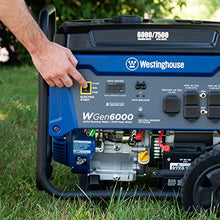 Load image into Gallery viewer, Westinghouse WGen6000 Portable Generator 6000 Rated &amp; 7500 Peak Watts, Gas Powered, Electric Start, Transfer Switch Ready, CARB Compliant
