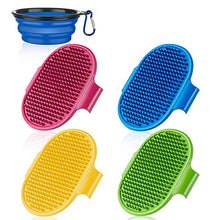 Load image into Gallery viewer, DOYOO 4 Pack Dog Brush, Pet Cat Dog Bowl cat/dog brush，Soothing Massage Rubber brush ， for Long Short Haired Dogs and Cats, band Collapsible Travel Pet Cat Dog Bowl
