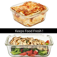 Load image into Gallery viewer, Razab 35 Pc Set Glass Food Storage Containers with Lids - Glass Meal Prep Containers Airtight Glass Bento Boxes BPA-Free 100% Leak Proof (15 lids,15 glass &amp; 5 Plastic Sauce/Dip Containers)
