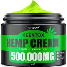 Load image into Gallery viewer, Hemp Cream - Fast Relief - Muscle, Joint, Foot &amp; Back with Hemp, Arnica, Turmeric | Natural Hemp Oil Extract Gel - Maximum Strength - Made in USA - 4oz
