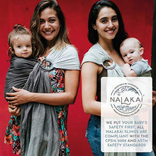 Load image into Gallery viewer, Nalakai Luxury Ring Sling Baby Carrier – Extra-Soft Bamboo and Linen Fabric - Lightweight Plus Size Infant Carrier Also for Newborns and Toddlers - Perfect Baby Shower Gift - Nursing Cover - Sage
