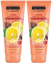 Load image into Gallery viewer, Freeman Clearing Peel Off Clay Facial Mask, Cleansing and Oil Absorbing Beauty Face Mask with Sweet Tea and Lemon, 6 oz, 2 Pack
