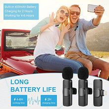 Load image into Gallery viewer, Wireless Lavalier Microphone for iPhone iPad, Plug-Play Wireless Mic for Recording, Live Stream, YouTube, TikTok, Facebook, Noise Reduction Auto-Sync
