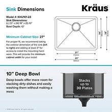 Load image into Gallery viewer, KRAUS Standard PRO 23-Inch 16 Gauge Undermount Single Bowl Stainless Steel Kitchen Sink, KHU101-23
