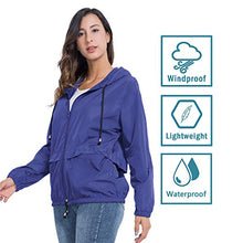 Load image into Gallery viewer, JTANIB Womens Raincoat Windbreaker Waterproof Lightweight Packable Hooded Rain Jacket S-XXL
