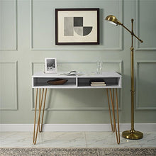 Load image into Gallery viewer, Novogratz Computer Desk with Storage, White Marble
