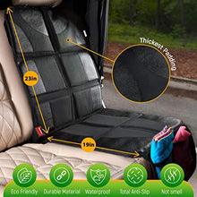 Load image into Gallery viewer, Car Seat Protector + Rear Seat Organizer For Kids - Waterproof &amp; Stain Resistant Protective Backseat Kick Mat W/Storage Pockets &amp; Tablet Holder - Baby Travel Kickmat &amp; Front/Back Seat Cover Set
