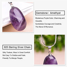 Load image into Gallery viewer, iSTONE 925 Sterling Silver Purple Amethyst Ladies Pendant Necklace, Gemstone Birthstone with 18" Silver Chain
