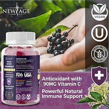 Load image into Gallery viewer, (2-Pack) Premium Elderberry Gummies by New Age for Adults Kids with Vitamin C, Zinc, Propolis - Sambucus Black Elderberry Gummy Extract - Gluten Free &amp; Vegetarian - 120 Gummies
