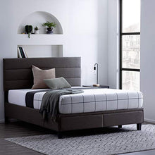 Load image into Gallery viewer, Edenbrook Johnson Upholstered Bed with Built-in Drawers-Modern Channel Tufted Headboard-Easy Assembly-Queen, Charcoal
