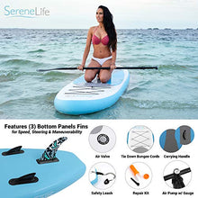 Load image into Gallery viewer, SereneLife Inflatable Stand Up Paddle Board (6 Inches Thick) with Premium Accessories &amp; CarryBag | Wide Stance, Bottom Fin for Paddling, Surf Control, Non-Slip Deck
