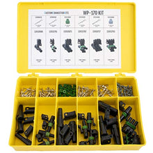 Load image into Gallery viewer, Delphi WeatherPack Connector Kit WP-170: Sealed Weatherproof Automotive Electrical Connectors 14-20 Gauge with 1 pin, 2 pin, and 3 pin OEM Assortment in 178 Piece Project Kit

