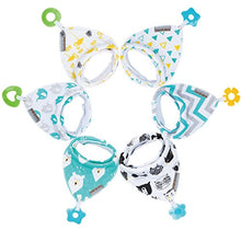 Load image into Gallery viewer, Baby Bandana Drool Bibs 6-Pack and Teething Toys 6-Pack Made with 100% Organic Cotton, Absorbent and Soft Unisex (Vuminbox) (6-Pack Unisex)
