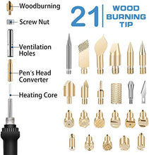Load image into Gallery viewer, 72Pcs Wood Burning Kit for Beginners, Adjustable Professional Wood Burner Pen Tool and Accessories, woodburning Embossing Carving
