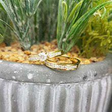 Load image into Gallery viewer, Dazzlingrock Collection 0.95 Carat (ctw) 14K Round Cut Diamond Bridal Engagement Ring Set 1 CT, Yellow Gold, Size 7

