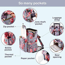 Load image into Gallery viewer, Kaome Diaper Bag Backpack, Upgraded Large Capacity Multifunction Nappy Bags, Waterproof Baby Bag Floral Insulated Durable Travel Maternity Back Pack for Baby Girls with Diaper Pad Bottle Bag (Floral)
