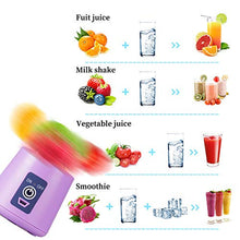 Load image into Gallery viewer, Portable Blender Cup,Electric USB Juicer Blender,Mini Blender Portable Blender For Shakes and Smoothies, juice,380ml, Six Blades Great for Mixing,light purple

