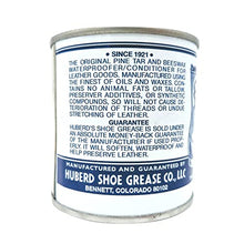 Load image into Gallery viewer, Huberd’s Shoe Grease, 7.5oz: Waterproofs, Softens, Conditions Leather. Protects Shoes, Boots, Sporting Goods, Saddle &amp; Tack. Restores Dry, Cracked, Scratched Leather. Small Batched since 1921!
