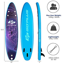Load image into Gallery viewer, Goplus Inflatable Stand up Paddle Board Surfboard SUP Board with Adjustable Paddle Carry Bag Manual Pump Repair Kit Removable Fin for All Skill Levels, 6" Thick (Purple, 11FT)
