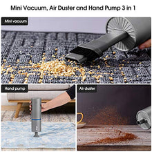 Load image into Gallery viewer, Brigii Mini Vacuum, Air Duster and Hand Pump 3 in 1, Small Cordless Handheld Vacuum, USB Rechargeable, Easy to Clean Desktop, Keyboard, Drawer, Car Interior and Other Crevices, Small Spaces -Y120 Pro
