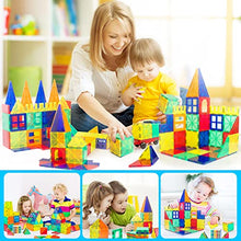 Load image into Gallery viewer, Magnetic Tiles, 60 PCS Magnetic Blocks Building Blocks for Kids, Magnet Toys for Boys Girls Toddlers Children 3 4 5 6 7 8 Year Old Educational Learning Toys Building Tiles with Car
