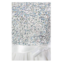 Load image into Gallery viewer, Hanpceirs Women's Boatneck Sleeveless Swing Vintage 1950s Cocktail Dress White Sequin L
