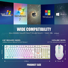 Load image into Gallery viewer, RedThunder K10 Wireless Gaming Keyboard and Mouse Combo, LED Backlit Rechargeable 3800mAh Battery, Mechanical Feel Anti-ghosting Keyboard + 7D 3200DPI Mice for PC Gamer (White)
