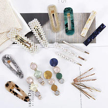 Load image into Gallery viewer, 20Pcs Pearl Hair Clips - Cehomi Fashion Korean Style Pearls Hair Barrettes Sweet Artificial Macaron Acrylic Resin Barrettes Hairpins for Women,Ladies and Girls Headwear Styling Tools Hair Accessories
