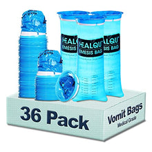 Load image into Gallery viewer, Hospital Vomit Bags - Car Throw Up Bag - for Airsick Travel &amp; Motion Sickness - Leak Resistant Medical Grade Puke Bag - Disposable Barf Bags Throw Up, Nausea, 1000ml (36 Pack)
