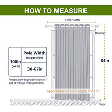 Load image into Gallery viewer, NICETOWN Patio Sliding Door Curtain - Wide Blackout Curtains, Keep Warm Draperies, Grey Sliding Glass Door Drapes (Gray, 100 inches W x 84 inches L)
