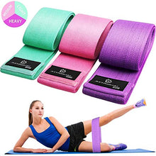 Load image into Gallery viewer, Exercise Resistance Bands for Legs and Butt, Anti-Slip &amp; Roll Workout Booty Bands for Women Squat Glute Hip Training, 3 Levels Sports Fitness Band -JUEYINGBAILI
