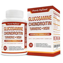 Load image into Gallery viewer, Premium Glucosamine Chondroitin MSM Supplement Tablets w/ Turmeric &amp; Boswellia - Max Strength Joint Pain Relief &amp; Lubrication, Anti-Inflammatory - Glucosamine Sulfate Joint Supplement for Men &amp; Women
