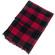 Load image into Gallery viewer, Qupish Plaid Blanket Winter Scarfs for Women Soft Warm Cozy Scarf Classic Chunky Oversized Wrap Shawl Scarves Gifts(Black)
