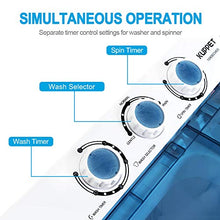 Load image into Gallery viewer, KUPPET Compact Twin Tub Portable Mini Washing Machine 21lbs Capacity, Washer(14.4lbs)&amp;Spiner(6.6lbs)/Built-in Drain Pump/Semi-Automatic
