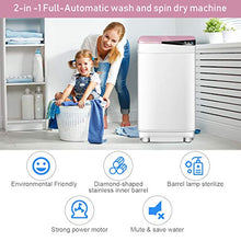 Load image into Gallery viewer, Safeplus Fully Automatic Portable-Washing-Machine,Small Washer and Spin Dryer 7.7 lbs Load Capacity Compact Laundry Washer with Built in Barrel Light for Apartments RVs and Small Space Living
