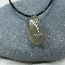 Load image into Gallery viewer, Custom Wire Wrapped Black Moonstone Pendant and Necklace - Choose Sterling Silver Chain or Leather Cord - Quantity of 1
