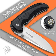 Load image into Gallery viewer, NedFoss Folding Pocket Knife with Durable G10 Handle, Survival Knife SpeedSafe Assisted Opening with Flipper, Premium Stainless Steel Blade, Pocket Clip for Outdoor, Camping and Hiking (Black Shark)

