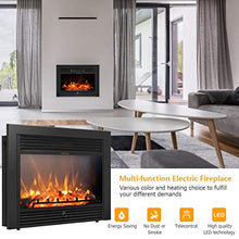 Load image into Gallery viewer, Giantex 28.5" Electric Fireplace Insert Recessed Mounted with 3 Color Flames Adjustable, 750/1500W Wall Fireplace Electric with Remote Control, Standing Fireplace Heater
