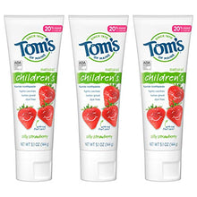 Load image into Gallery viewer, Tom's of Maine Natural Kid's Fluoride Toothpaste, Silly Strawberry, 5.1 oz. 3-Pack (back in original formula)

