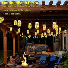 Load image into Gallery viewer, Cooo 8 Pack Outdoor Solar Lantern 30LED Mason Jar Lights Solar Powered,Waterproof Hanging Outdoor Patio Porch Garden Yard Backyard Balcony Lawn Pool Decor （Hangers &amp; Handmade Jars included）-Warm White
