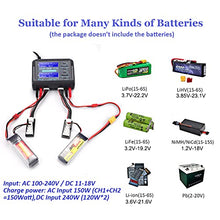 Load image into Gallery viewer, LiPo Battery Charger Dual RC LiPo Charger AC150W DC240W 10A C240 Balance Battery Chargers Discharger for 1-6S LiPo Li-ion Life LiHV 1-15S NiCd NiMH PB Smart Battery RC Car

