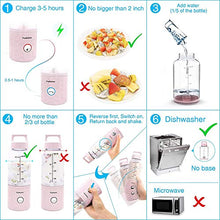 Load image into Gallery viewer, PopBabies Portable Personal Blender, Smoothie Blender for Shakes and Smoothies, USB Rechargeable Wireless Blender On the go Princess Pink
