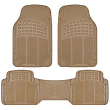 Load image into Gallery viewer, BDK Original ProLiner 3 Piece Heavy Duty Front &amp; Rear Rubber Floor Mats for Car SUV Van &amp; Truck, Beige - All Weather Floor Protection Fits Most Vehicles
