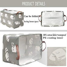 Load image into Gallery viewer, BOOHIT Rectangular Storage Basket,Nursery Hamper Canvas Fabric Toy Storage Organizer Bin,Waterproof Storage Box,Laundry Basket for Kid Rooms,Playroom,Shelves,Toy Basket,Gift Basket(Football)
