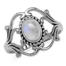Load image into Gallery viewer, Silvershake Natural Moonstone 925 Sterling Silver Victorian Style Rope Ring Size 8

